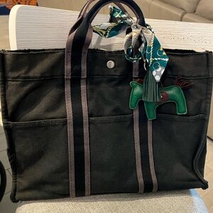 Hermes Fourre Tote Vintage Tote Bag with horse charm.